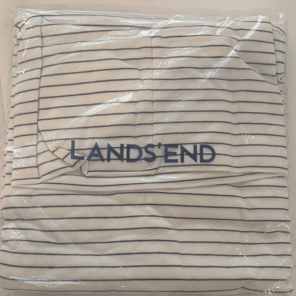 Lands' End Shaped Fit for Striped Long Sleeve Turtleneck - White & Black, 3X NWT - Picture 4 of 5
